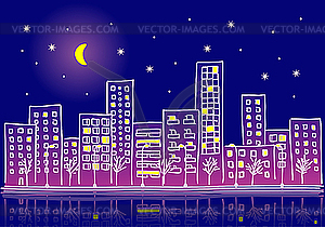 Night city - vector image