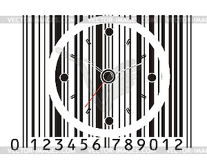 Clock as barcode - color vector clipart