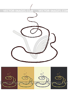 Кофейная чашка из линий - изображение в векторном виде