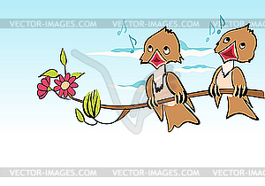 Cartoon birds - vector clipart