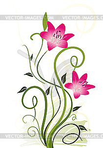 Pink flowers - vector clipart