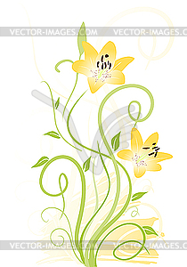 Yellow flowers - vector clipart