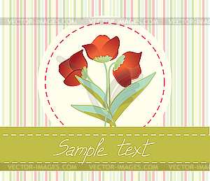 Floral greeting card - vector clip art