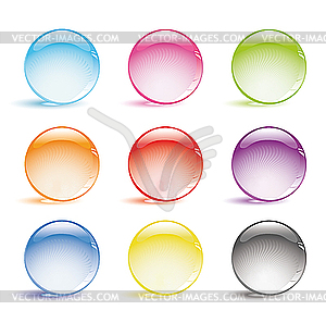 Glass round buttons - vector clipart