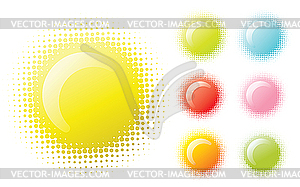 Halftone stains - color vector clipart