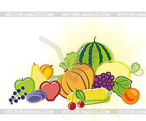 Fruits and vegetables - vector image