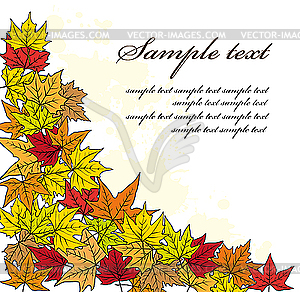 Corner of autumn leaves - vector clipart