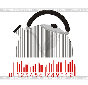 Kettle as stylized barcode - vector clipart