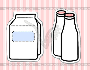 Milk products - vector image