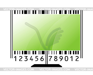 Monitor stylized as barcode - vector image