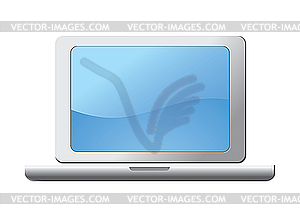 Laptop with blue screen - vector image