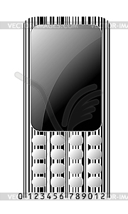 Мобильный телефон в виде штрих-кода - векторный дизайн