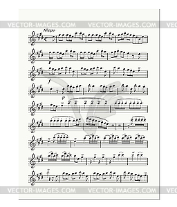 Music note sheet - vector clipart