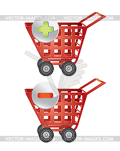 Shopping baskets as icons - vector clipart