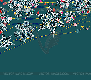 Background with snowflakes - vector image