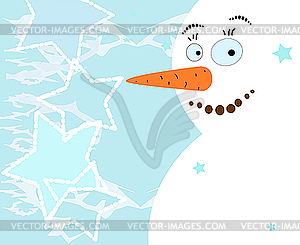 Funny snowman - vector clipart