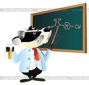 Mouse as chemistry teacher - vector image