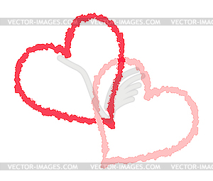 Two hearts - vector clipart