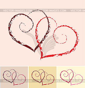 Two hearts - vector image