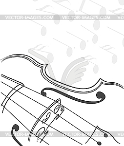 Violin and notes - vector clipart