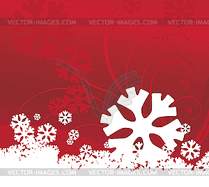 Red winter background - vector clipart