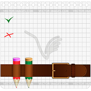 Ремень и карандаши - графика в векторном формате