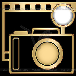 Camera and slide - vector image