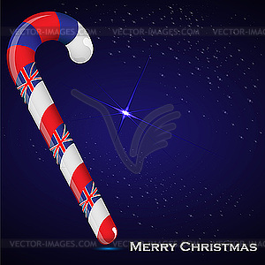 Christmas cane and flag - vector clipart
