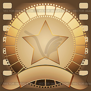 Cinema star and banner - vector image