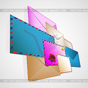 Почтjвые конверты - изображение в векторном виде