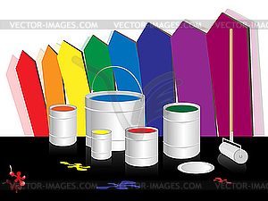 Цветные краски - цветной векторный клипарт