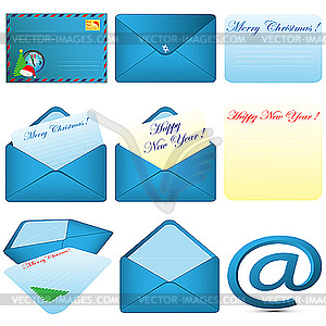 Envelopes and letters - vector image