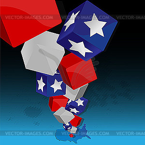 U.S. Flag in the form of cubes - vector image