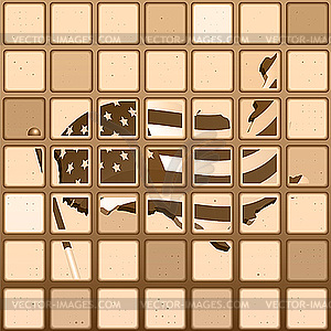 Flag US as mosaic - vector clip art