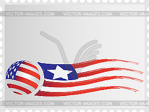 Flag on postage stamp - vector clipart