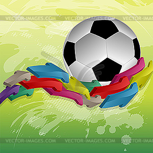 Soccer ball and arrows - vector clip art