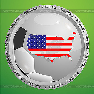 Soccer sign with USA map - vector image