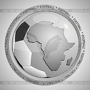 Soccer icon with Africa map - stock vector clipart