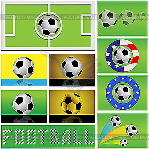 Soccer balls - vector clip art