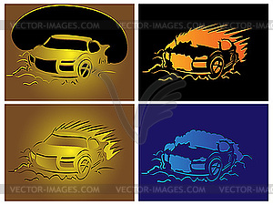 Four cars - vector image