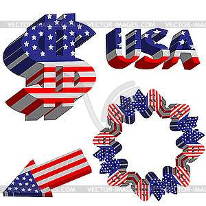 Four US-symbols - vector clipart