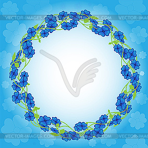 Round flower frame - vector clipart