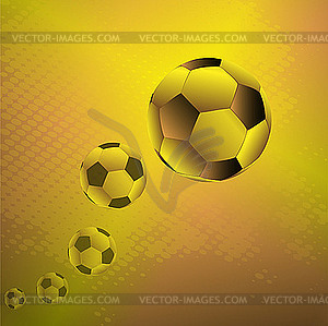 Gold soccer balls - vector clipart
