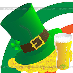 Hat,beer and money - royalty-free vector clipart