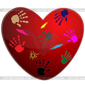 Heart and print - vector clipart