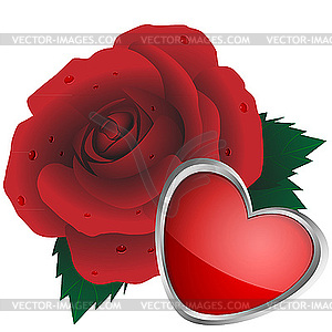 Сердце и розы - изображение векторного клипарта