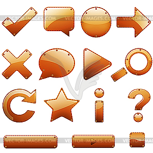 Leather icons - vector clipart