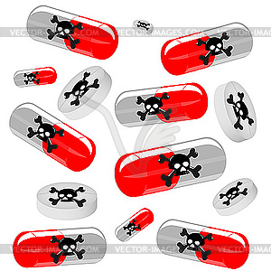 Harmful tablets - vector clipart