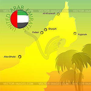 Map Emirates - vector clipart / vector image