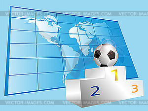 World map and sport podium - vector image